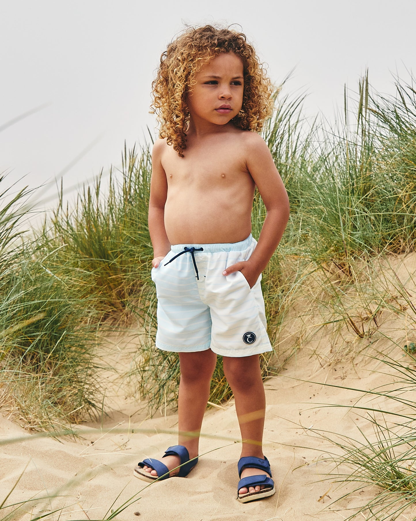 Caramelo Kids Boys Sky Stripe Drawstring Board Shorts