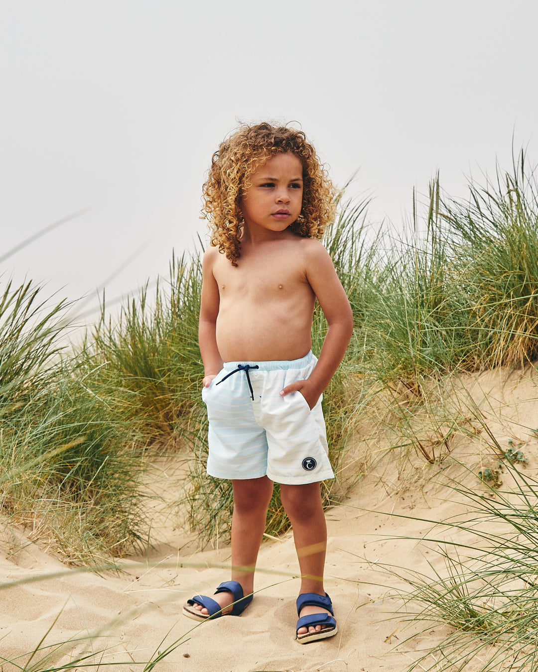 Caramelo Kids Boys Sky Stripe Drawstring Board Shorts