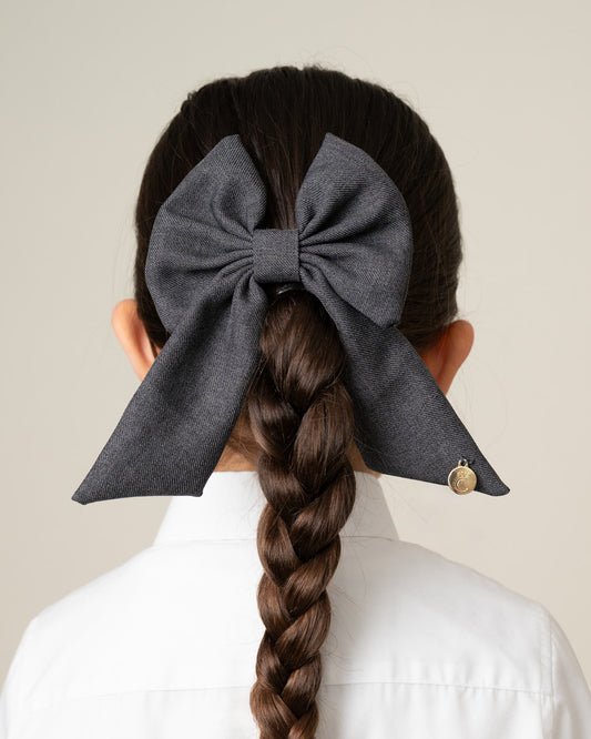 Caramelo Kids Grey School Hairbow