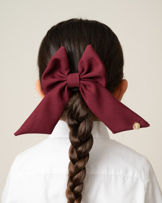 Caramelo Kids Maroon School Hairbow