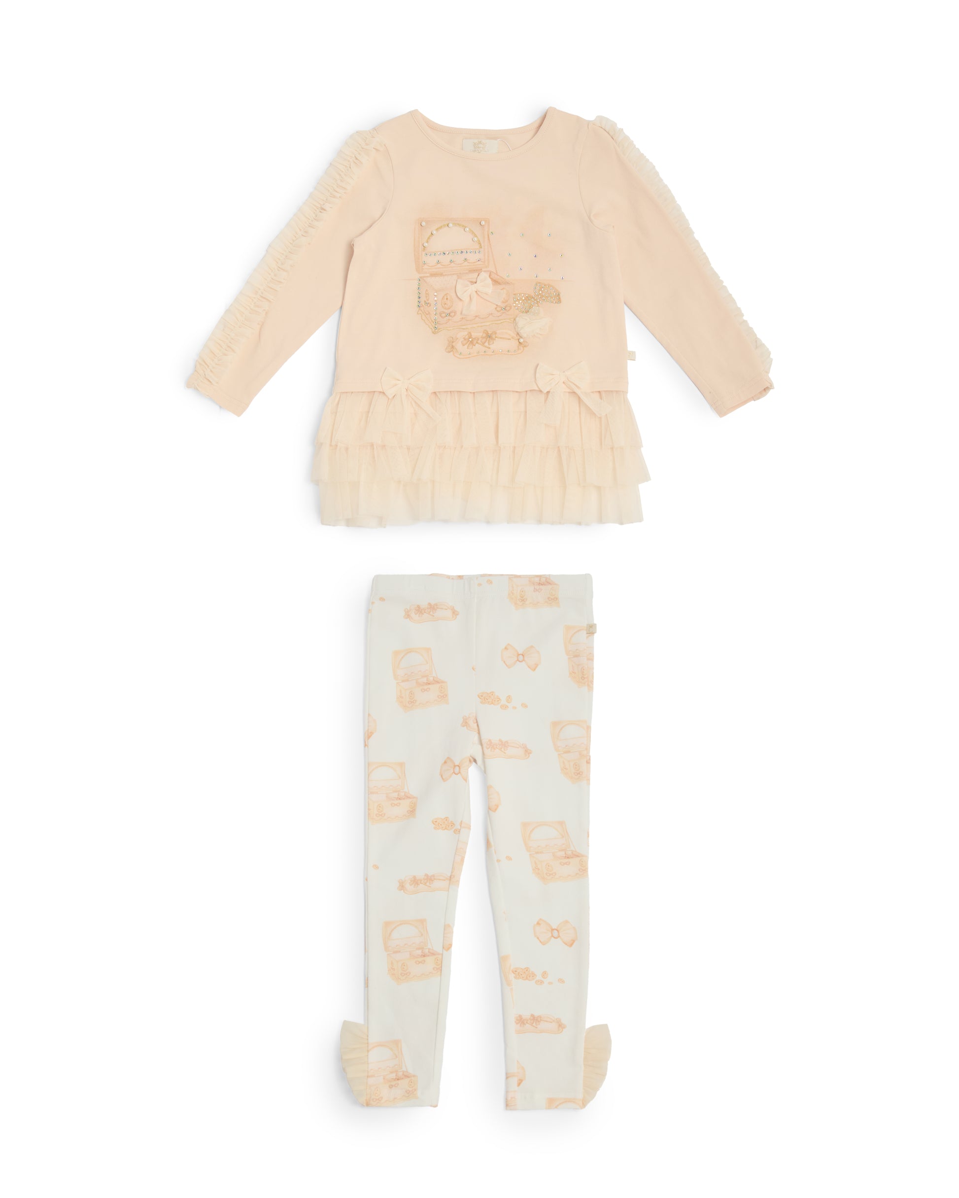Caramelo Kids Girls Mink Jewellery Box Leggings Set