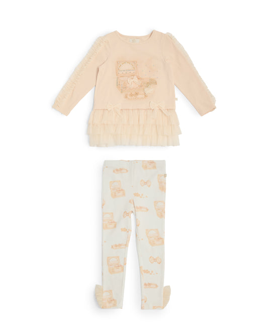 Caramelo Kids Girls Mink Jewellery Box Leggings Set