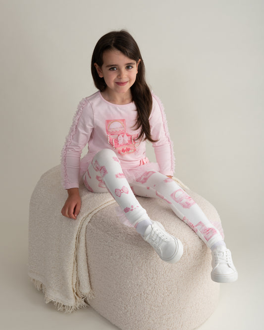 Caramelo Kids Girls Pink Jewellery Box Leggings Set