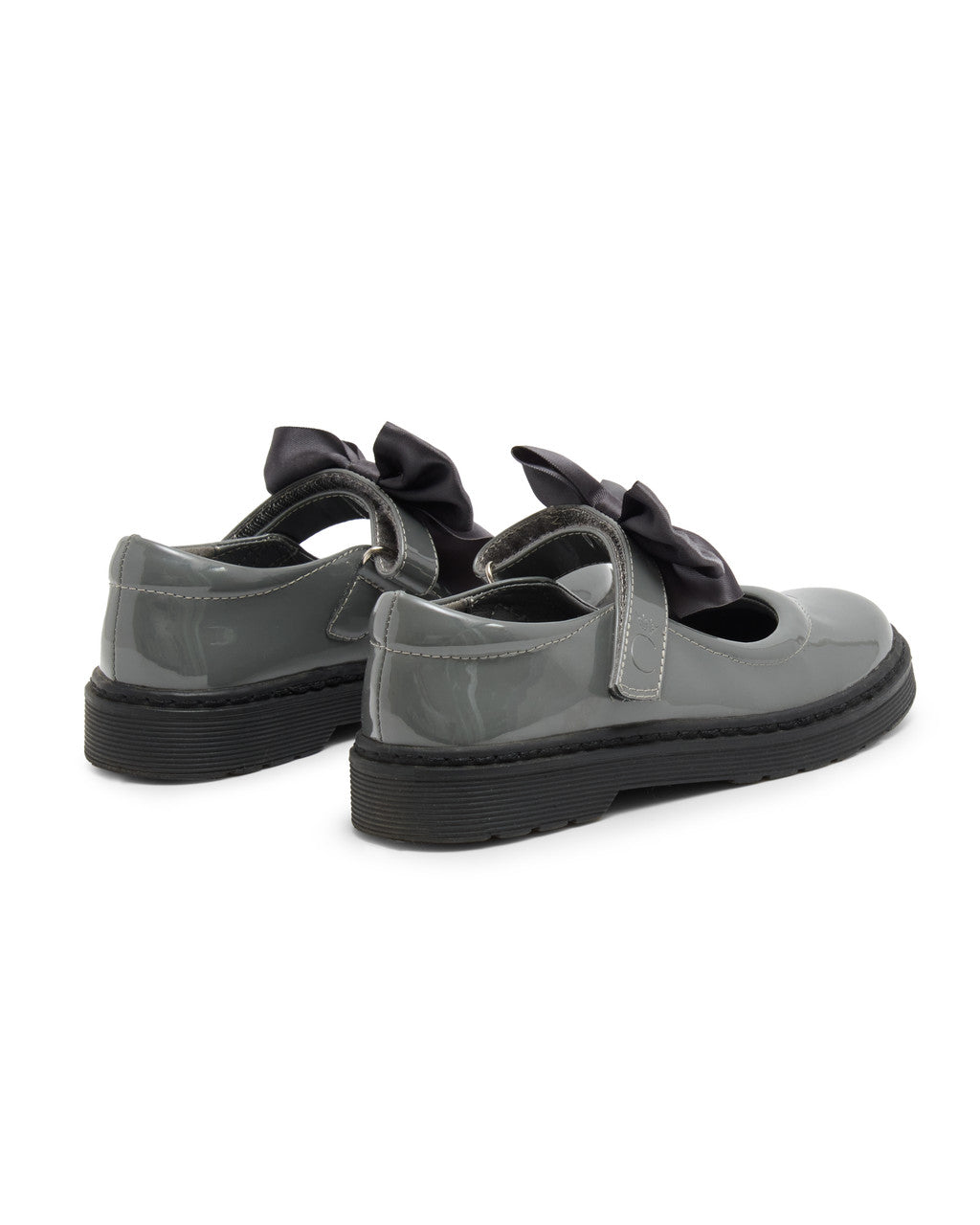 Caramelo Kids Grey Bow School Shoes *Preorder