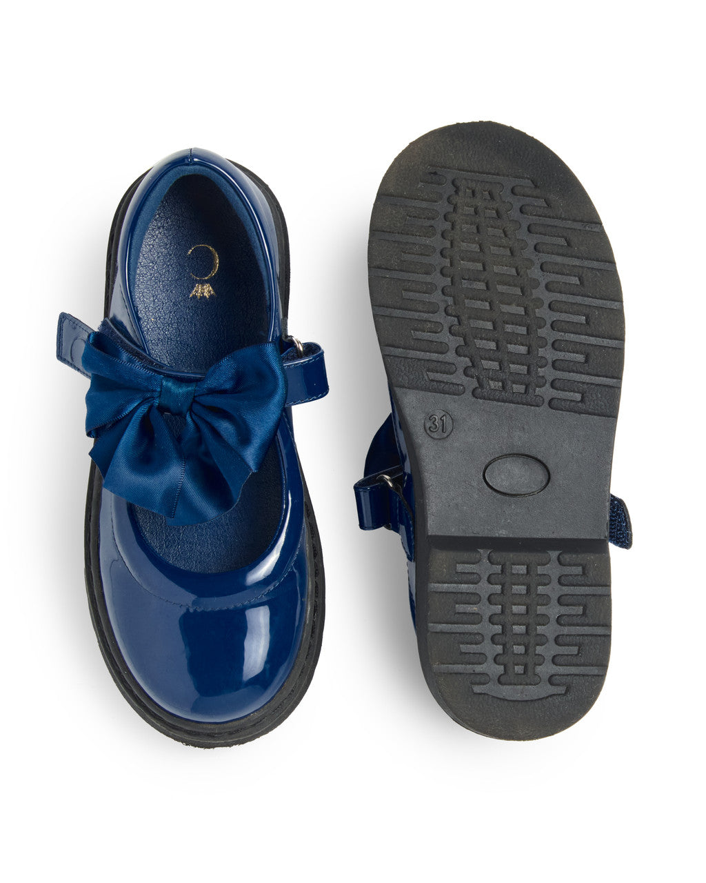 Caramelo Kids Navy Bow School Shoes *Preorder