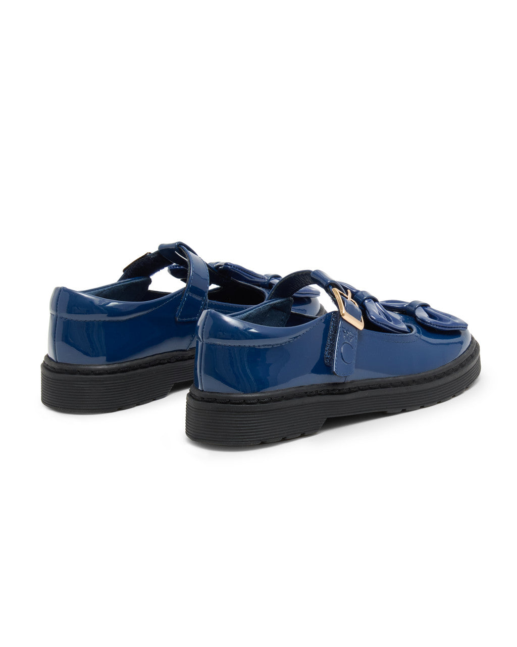 Caramelo Kids Navy Double Bow School Shoes *Preorder