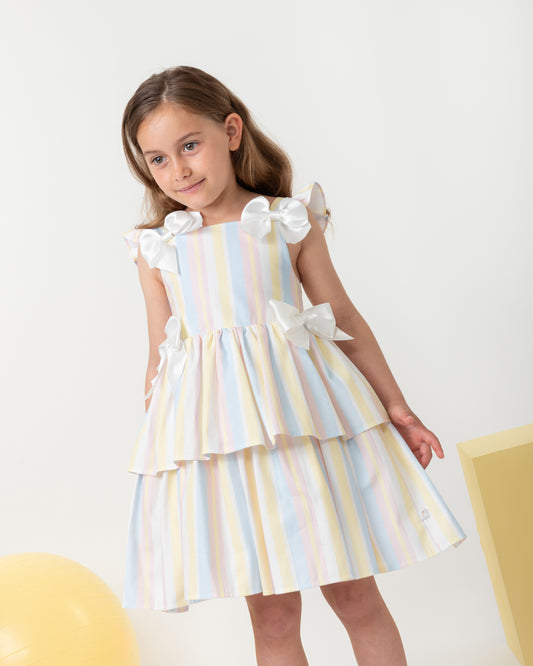 Caramelo Kids Girls Rainbow Sweet Stripes Dress