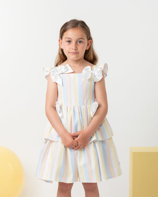 Caramelo Kids Girls Rainbow Sweet Stripes Dress