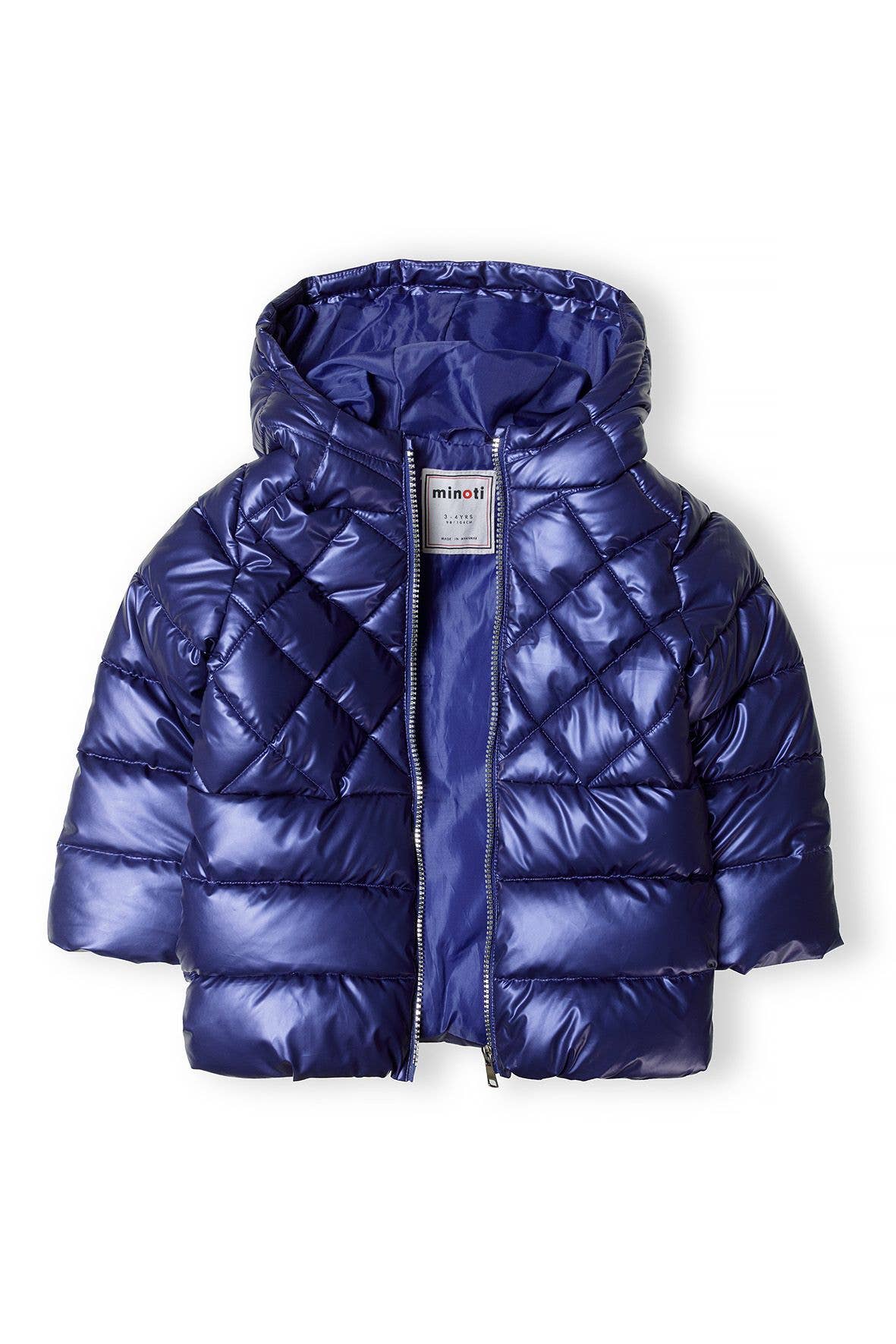 Girls Metallic Puffer Coat Navy Blue *In store now*