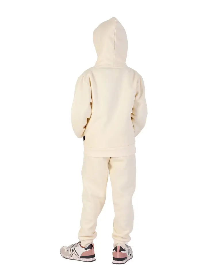 Cream Unisex Two Piece Hooded Jogging Set