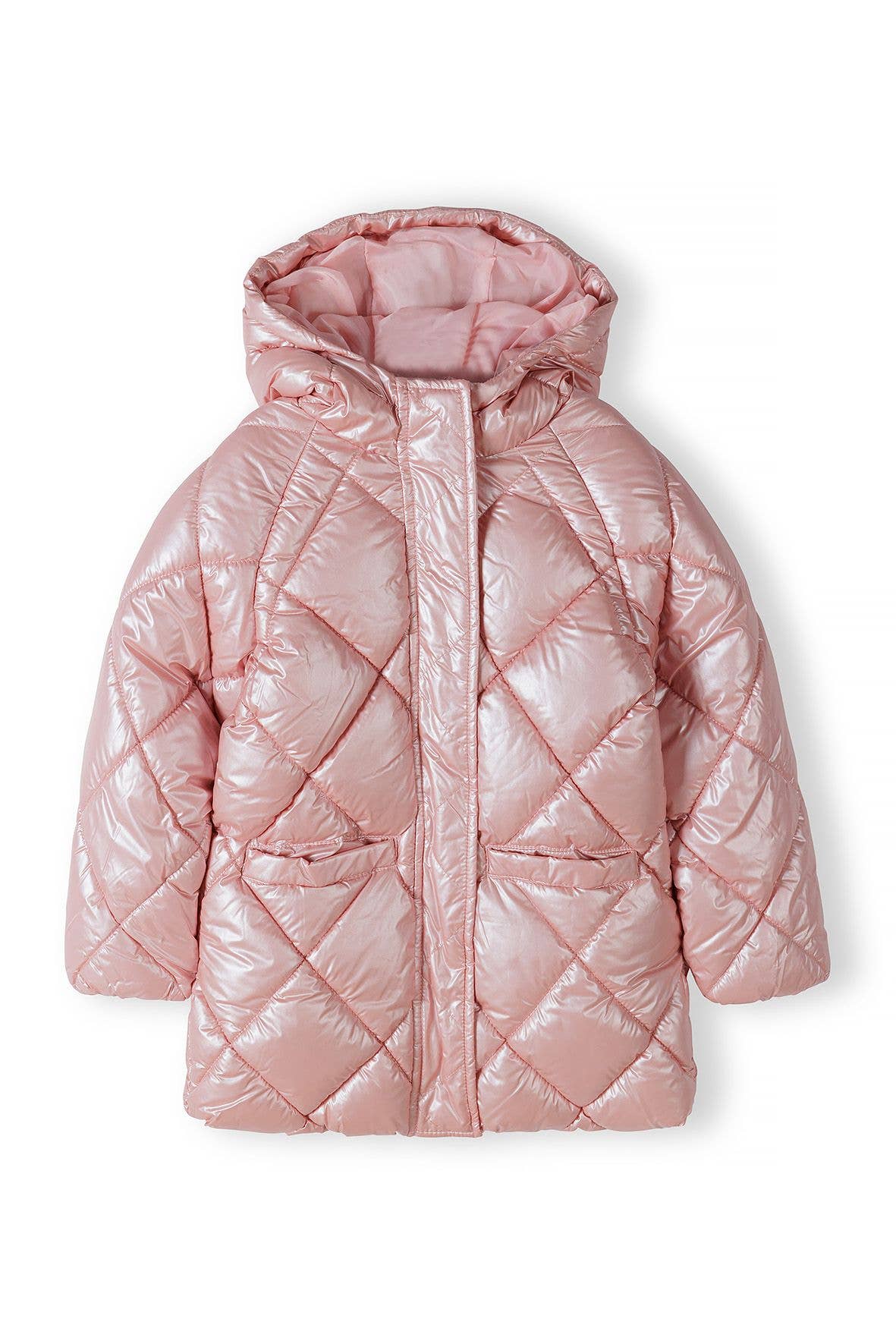 Metallic Puffer Coat Baby Pink 