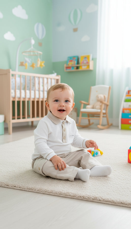 Blues Baby Boys Amsterdam Beige/White Polo and Trousers