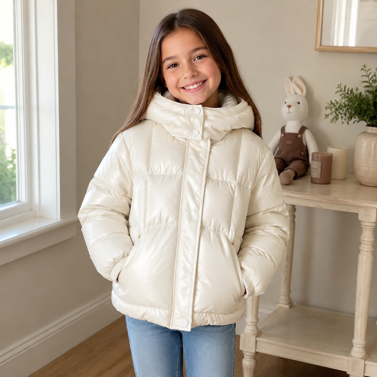 Girls Luxe Puffer Coat – Pink - Online Product