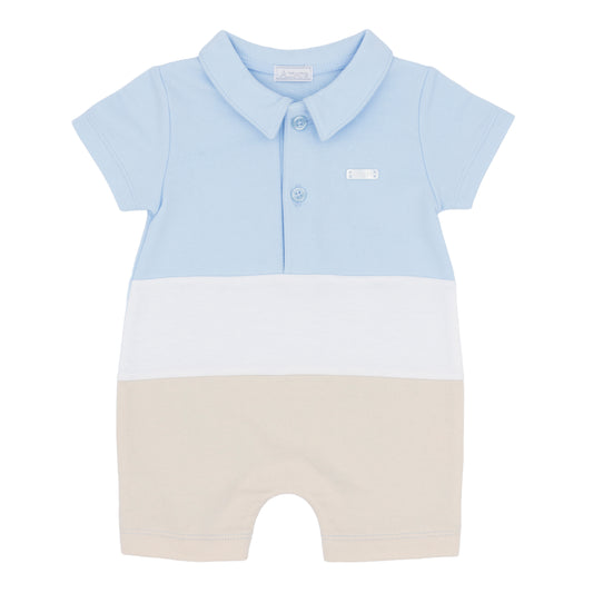 Boys Blue and Beige Romper from Amore