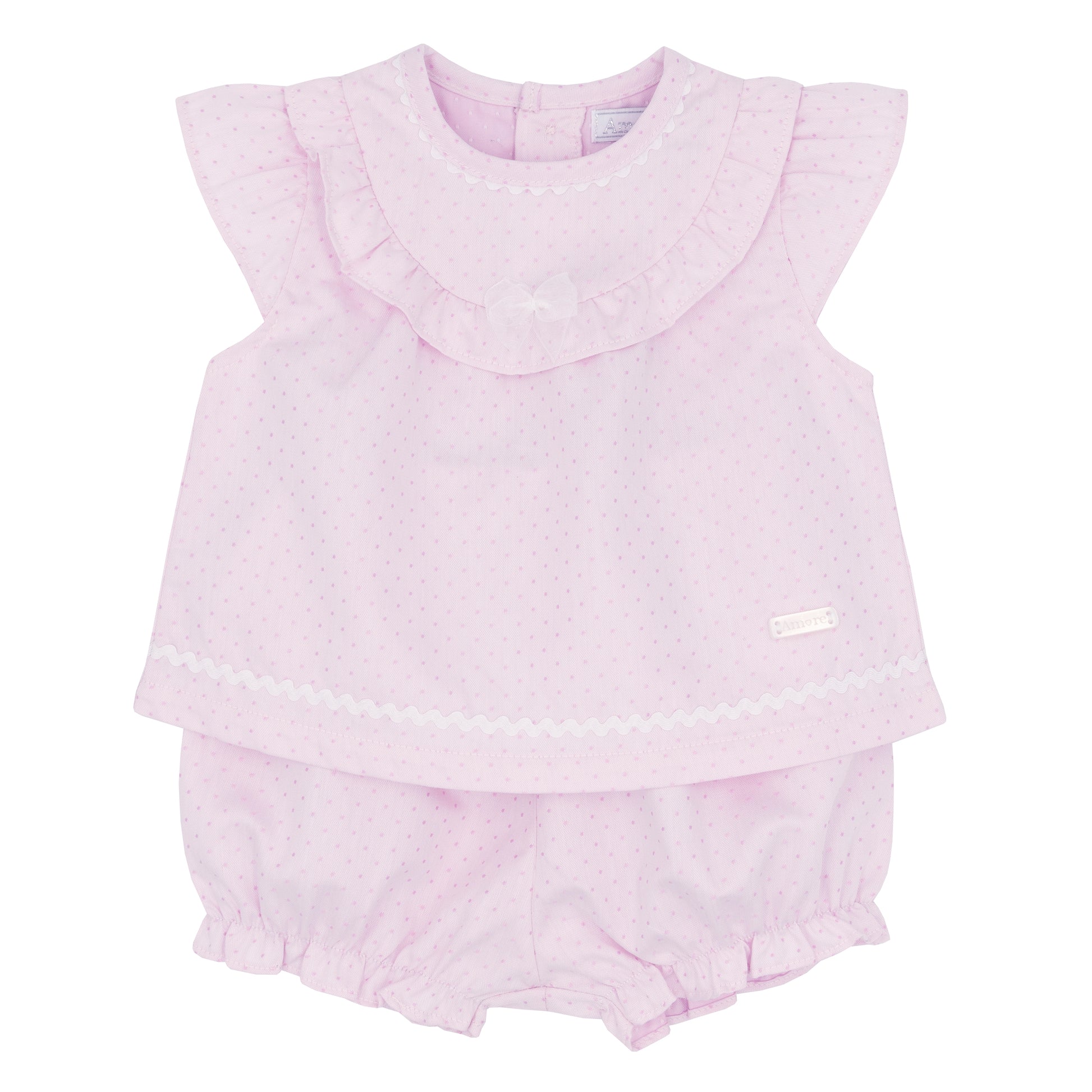 Girls baby pink rompers and tunic set
