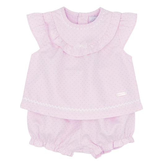 Girls baby pink rompers and tunic set