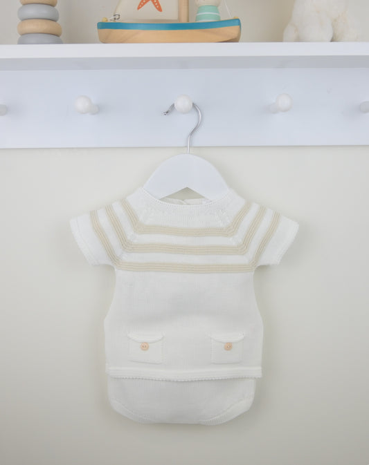 PEX Boys Julius Shorts Suit Natural/White - Preorder