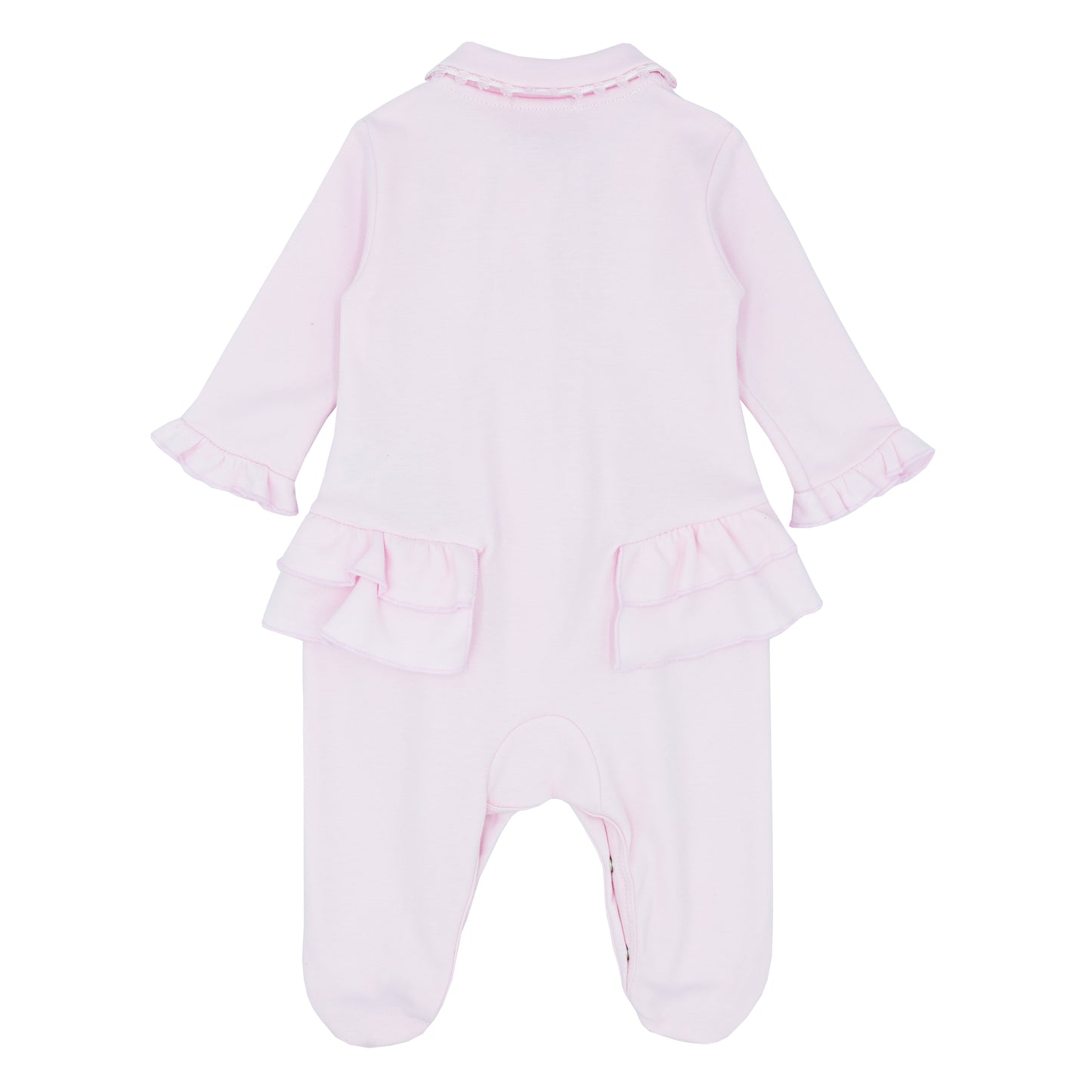 Blues Baby Girls Napoli Collection Pink All in One sleep suit with Peterpan collar back