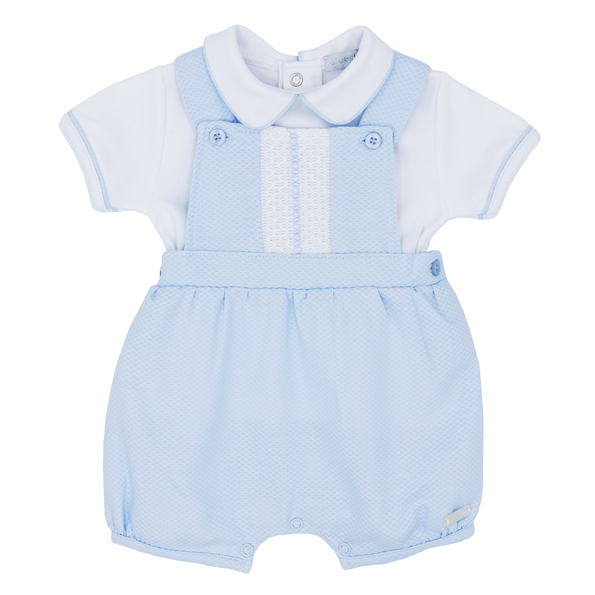 Blues Baby Boys Oristano Collection Blue Shortie Romper