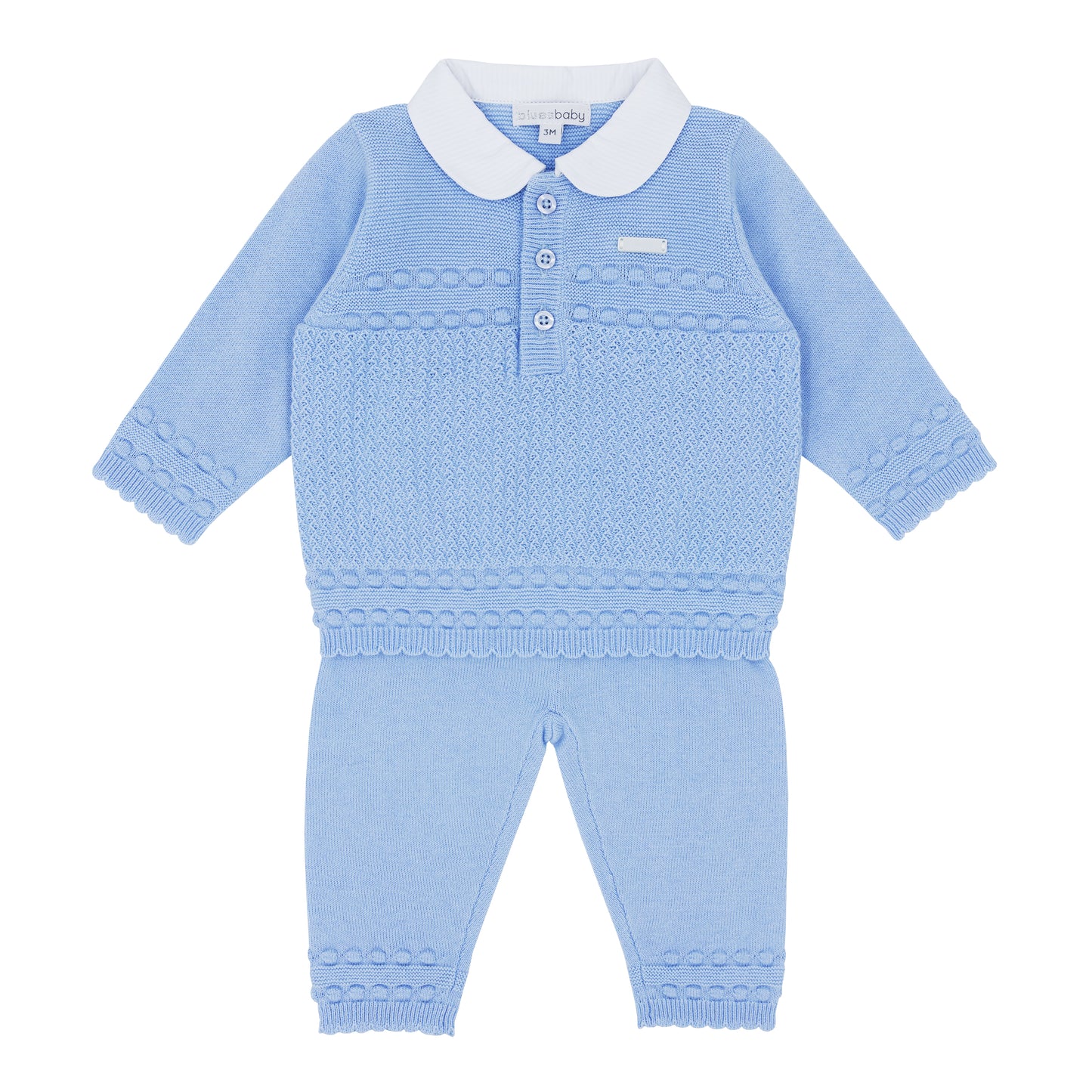 Blues Baby Boys Blue Valongo Collection Knitted Two Piece Set