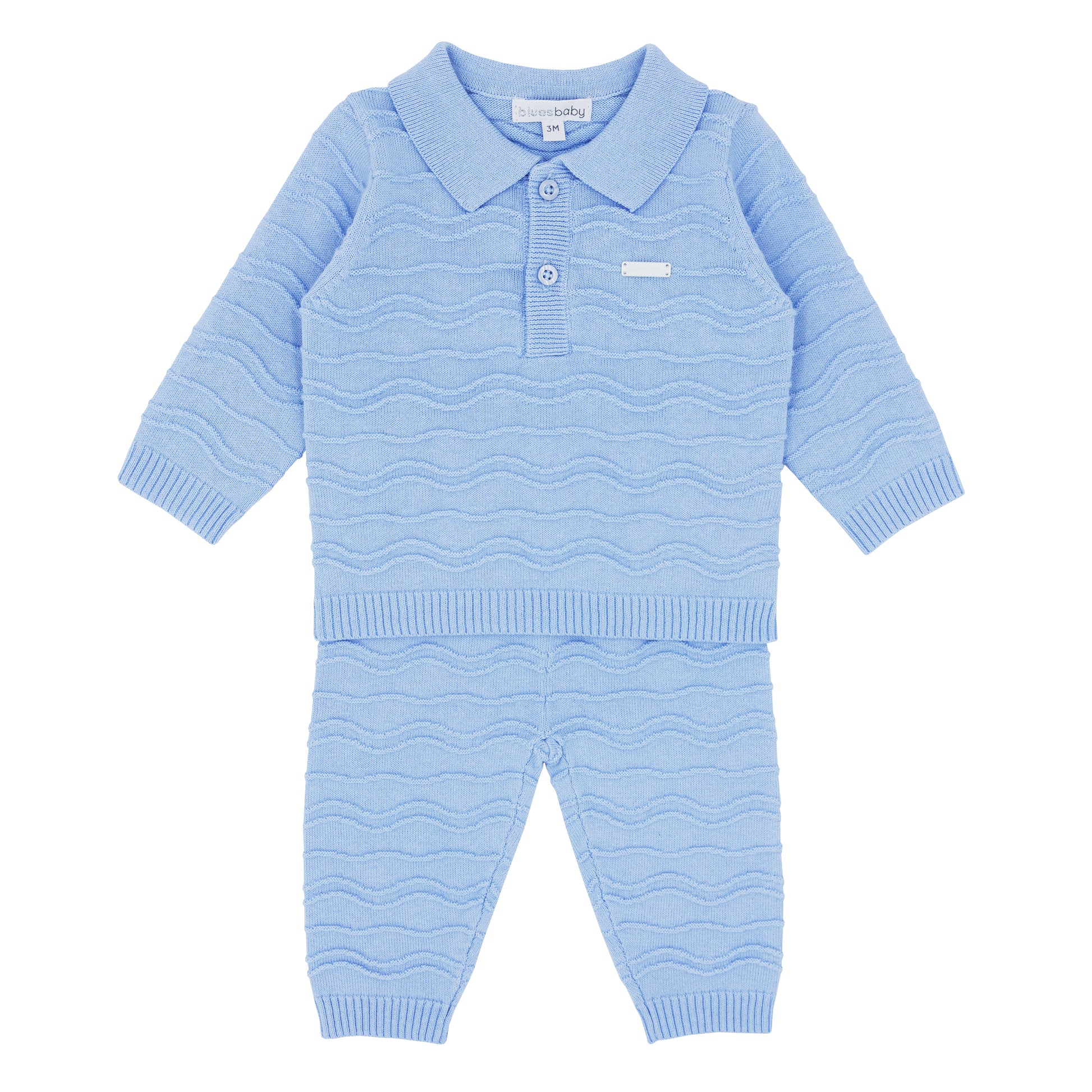 Blues Baby Boys Blue Vila Real Collection Knitted Two Pants Set