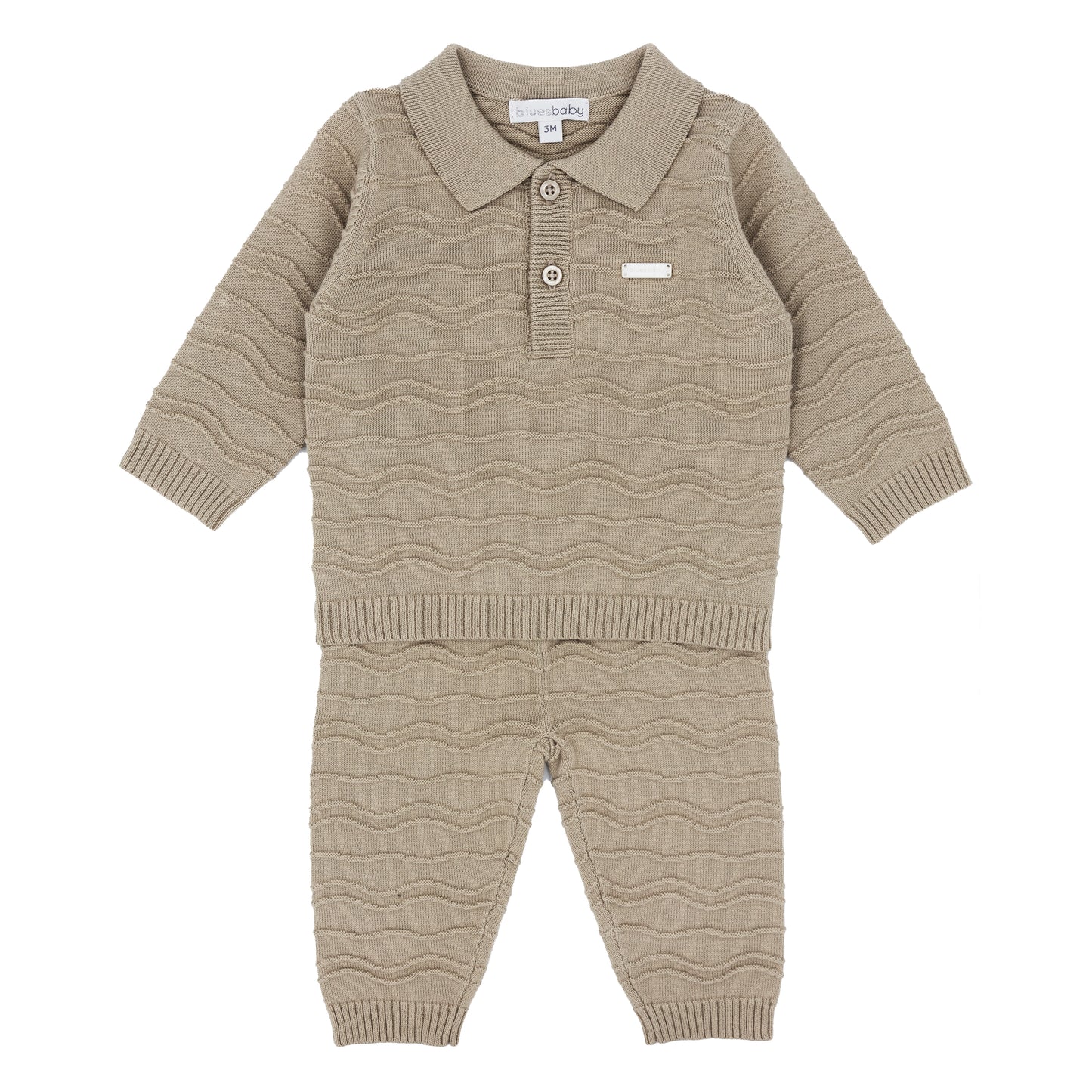 Blues Baby Boys Beige Vila Real Collection Knitted Two Pants Set