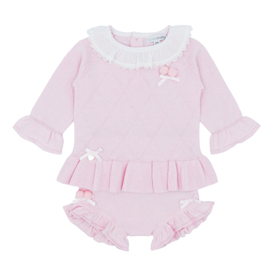 Blues Baby Girls Pink Estoni Collection Knitted Tunic &amp; Leggings Set