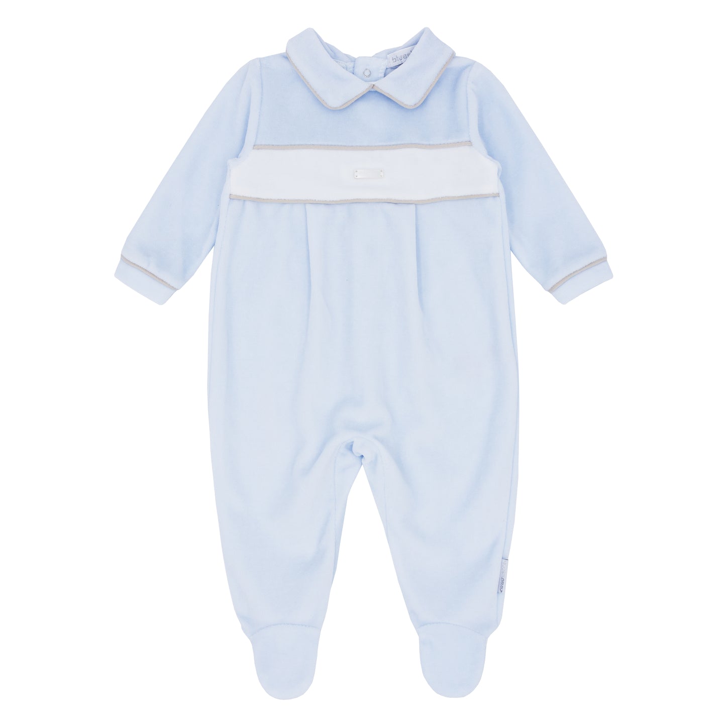 Blues Baby Boys Blue Grandola Collection Velour Sleepsuit