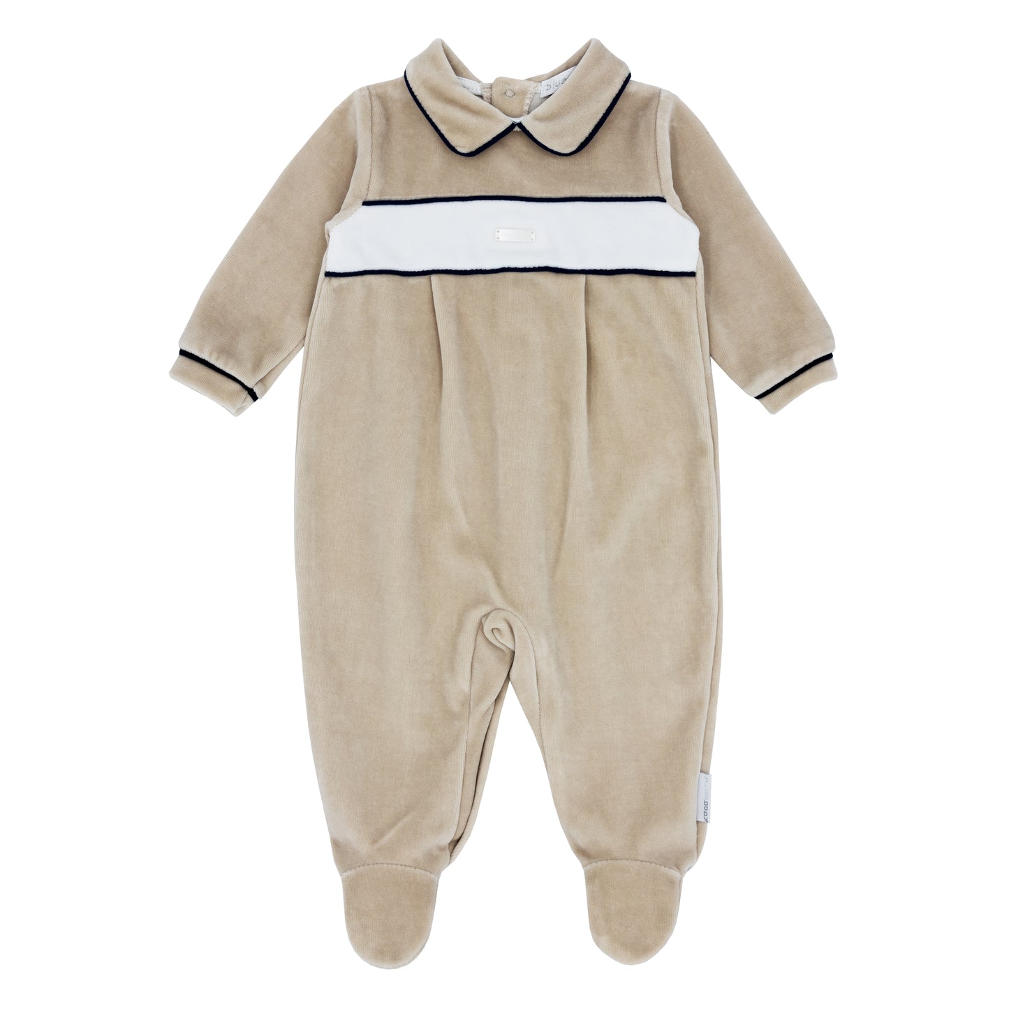 Blues Baby Boys Beige Grandola Collection Velour Sleepsuit