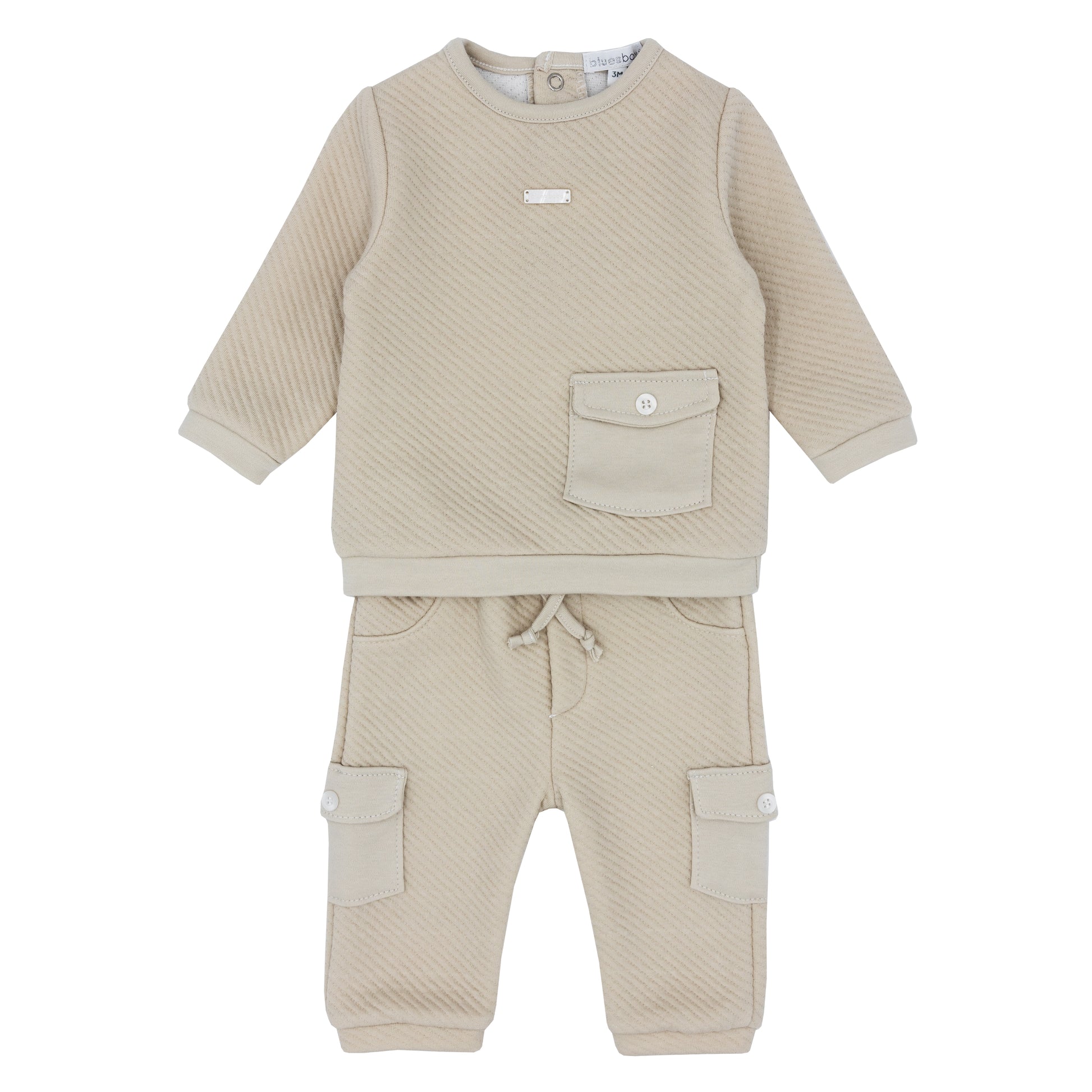 Blues Baby Boys Beige Almada Collection Two Piece Jogging Set 