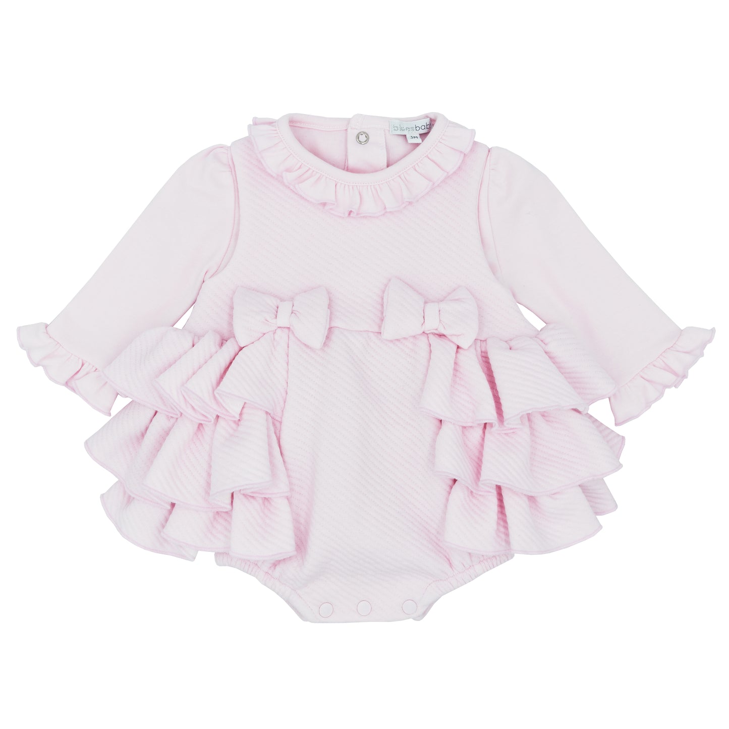 Blues Baby Girls Pink Amarante Collection Frilly Romper Set