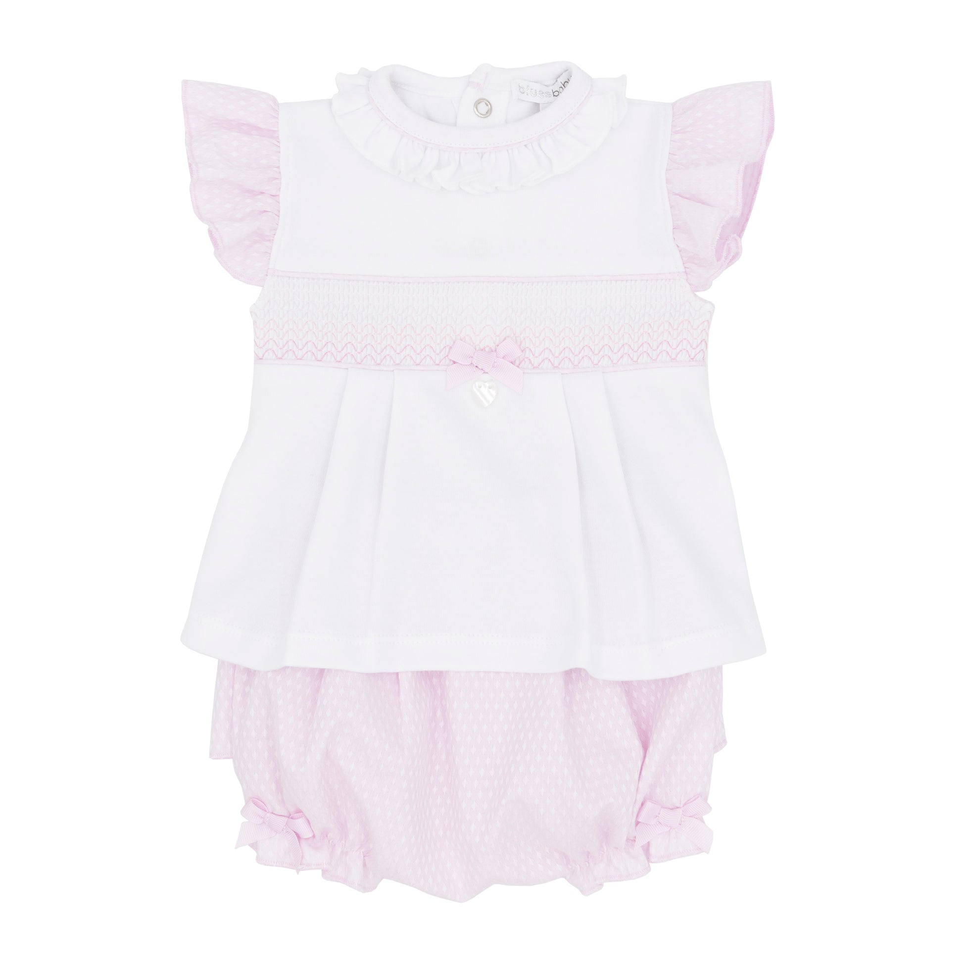 Blues Baby Girls Cadiz Pink Bloomer Set