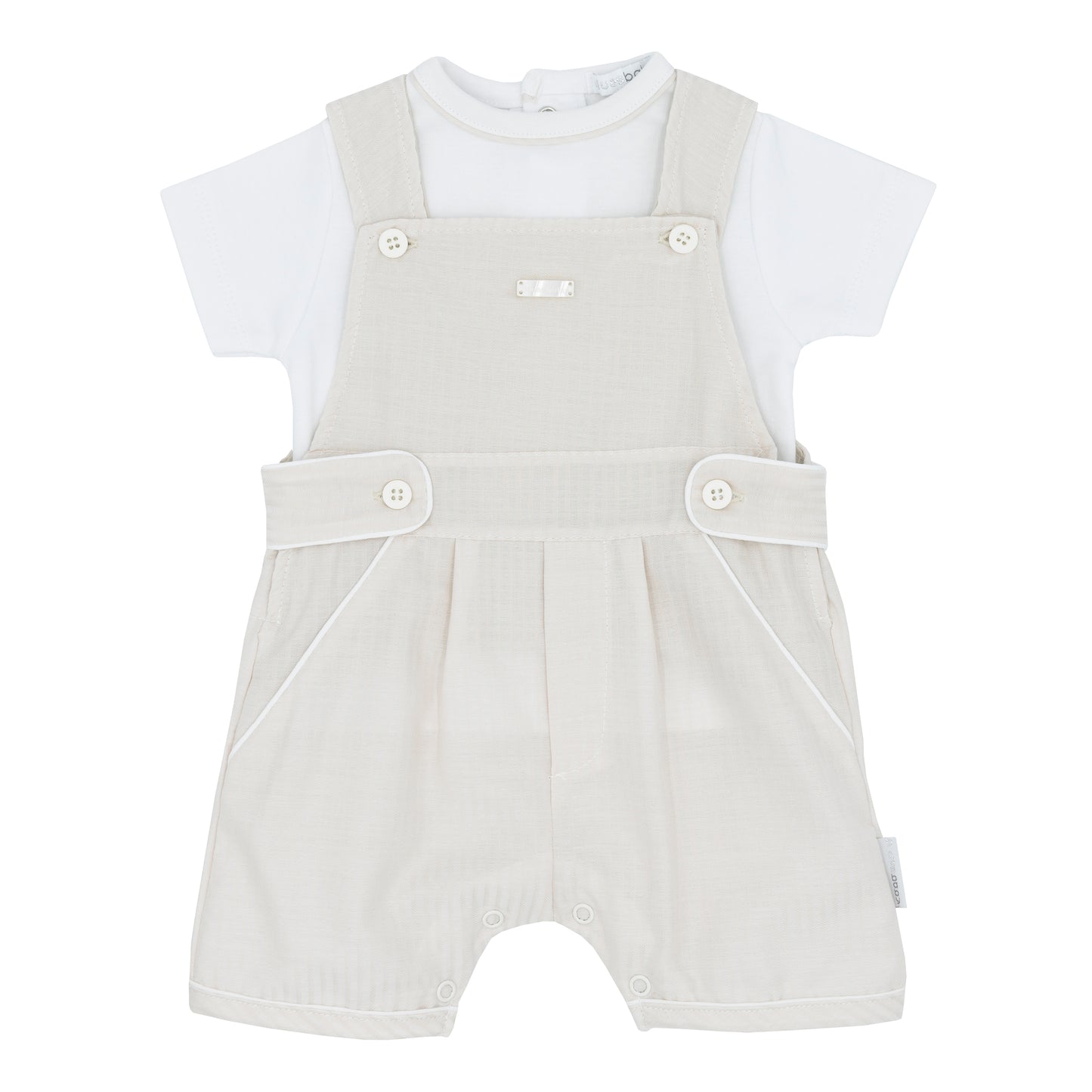 Blues Baby Boys Girona Beige Dungree Set