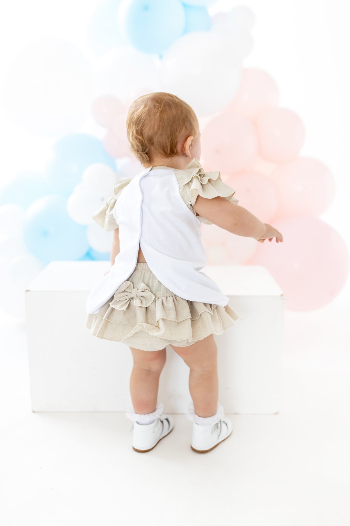 Blues Baby Girls Ibiza Beige Bloomer Set