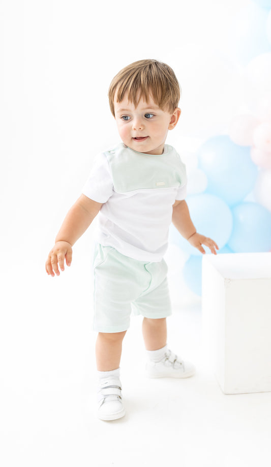 Blues Baby Boys San Sebastian Mint Shorts Set