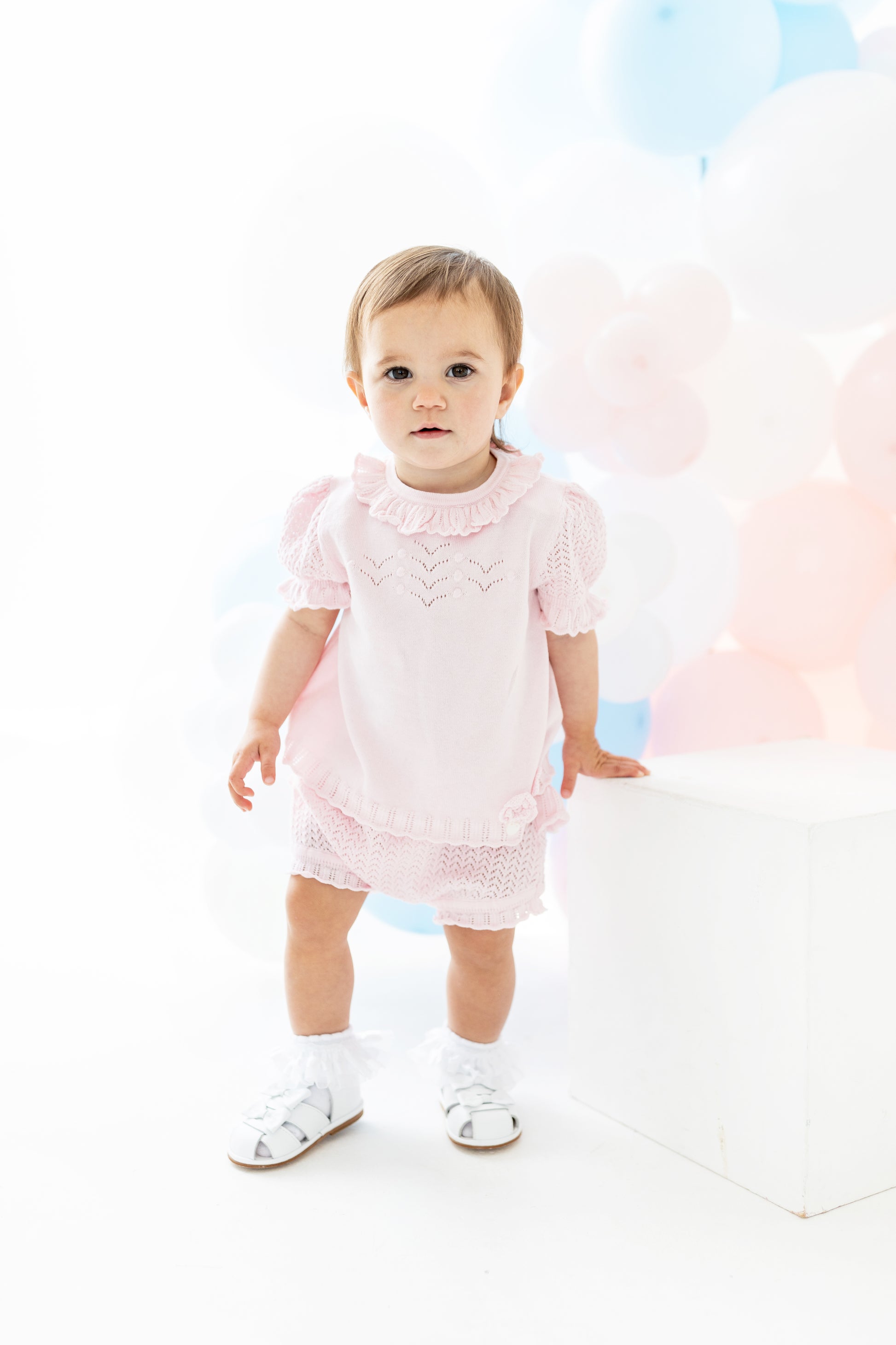 Blues Baby Girls Marbella Pink Knitted Jam Pant Set