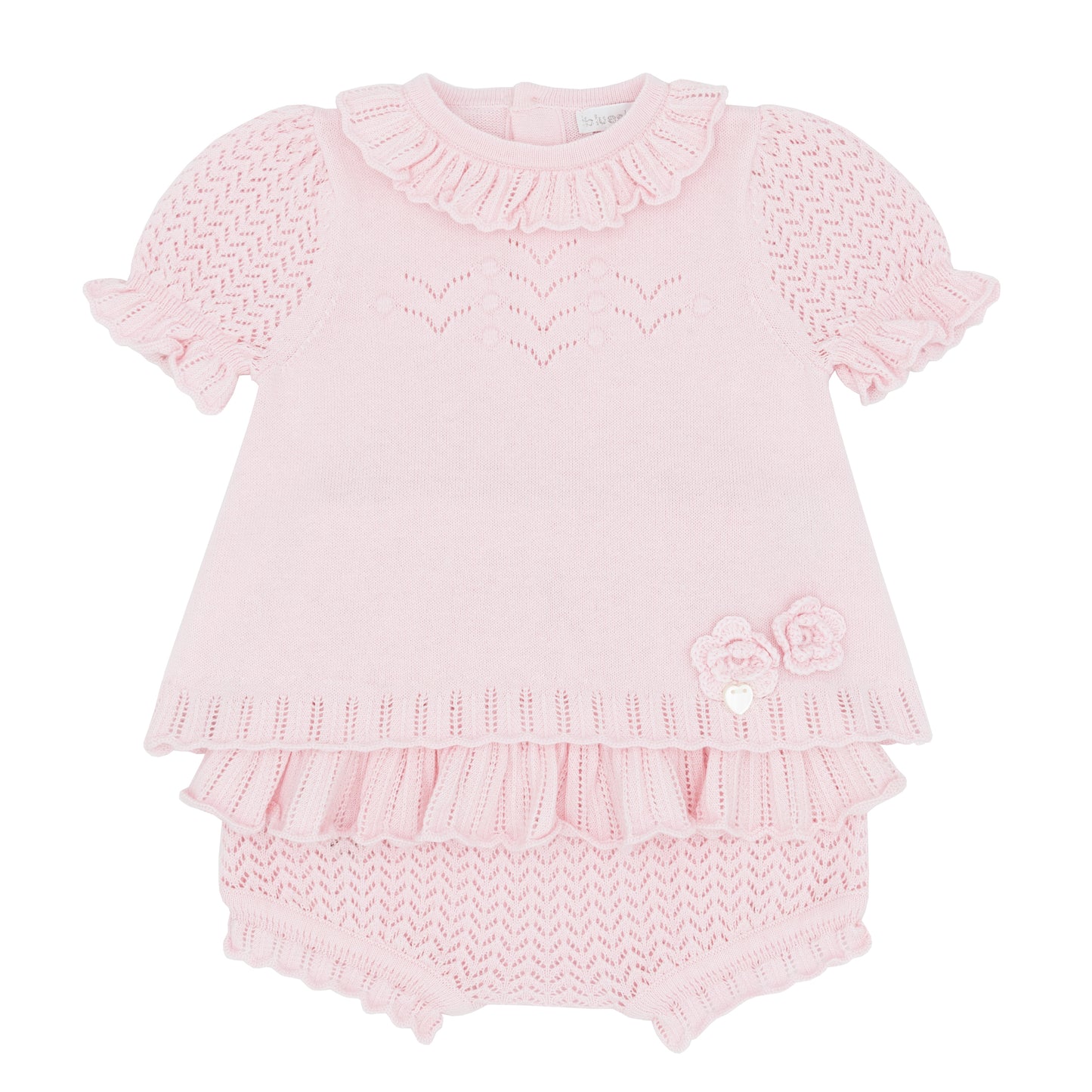 Blues Baby Girls Marbella Pink Knitted Jam Pant Set