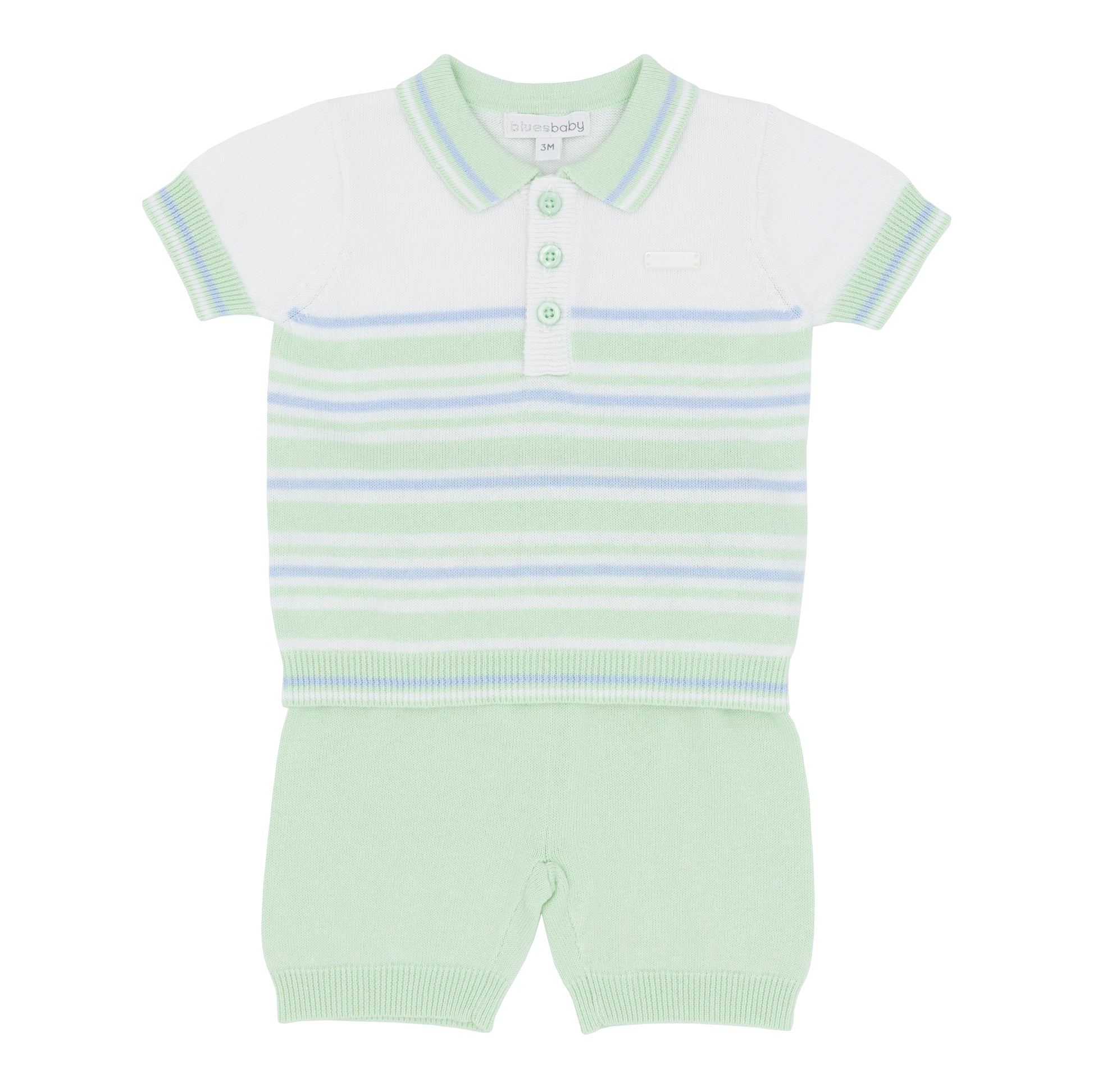 Blues Baby Boys Reus Mint Knitted Shorts Set