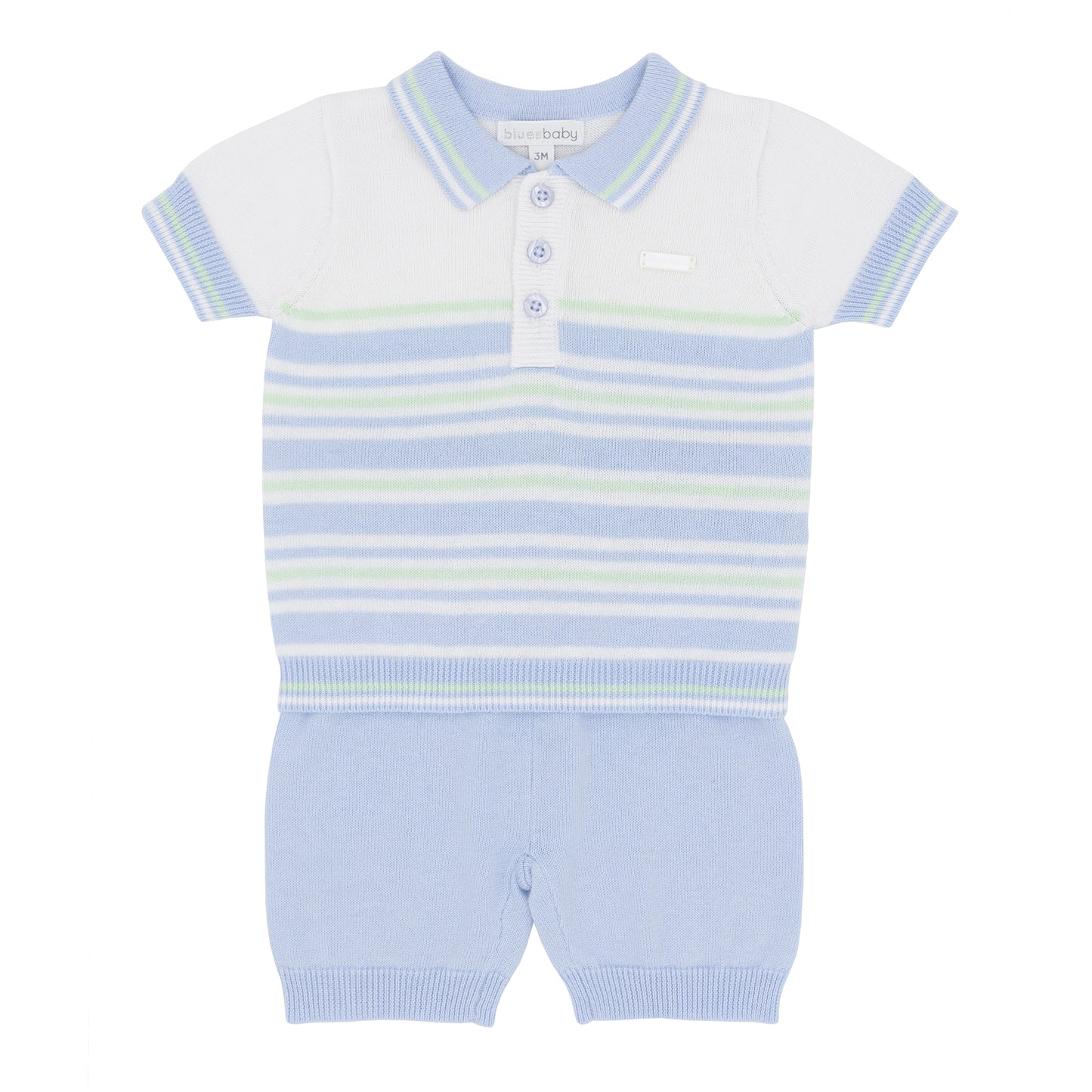 Blues Baby Boys Reus Blue Knitted Shorts Set