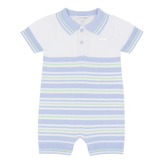 Blues Baby Boys Reus Blue Knitted Romper