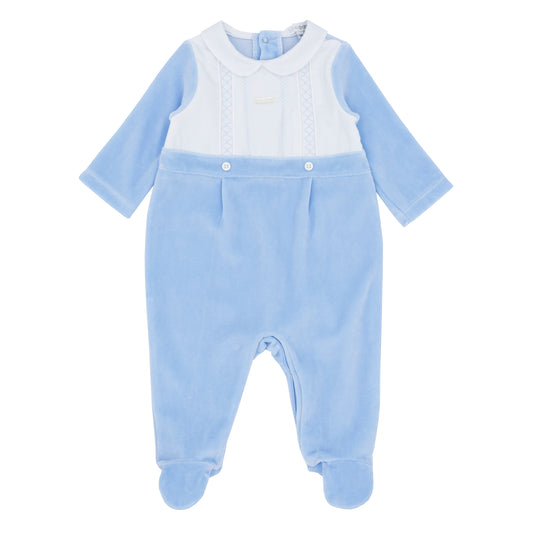 Blues Baby Boys Eindoven Velour Cross Stitch All in One
