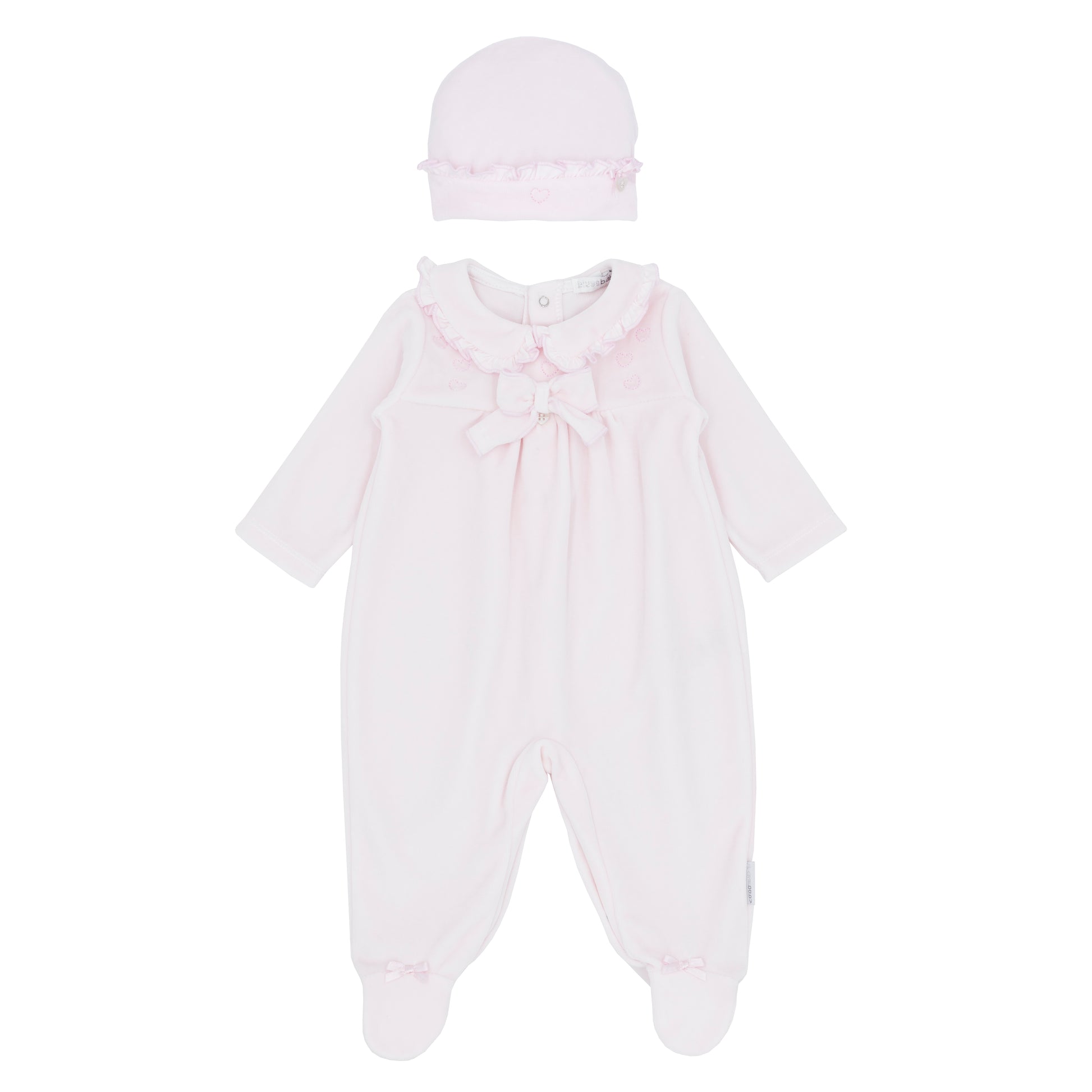 Blues Baby Girls Almelo Pink Velour with Hat
