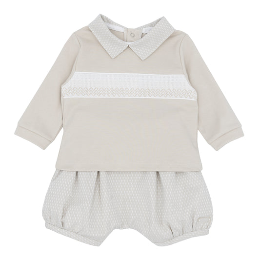 Blues Baby Boys Beuamont Beige Bloomer Set