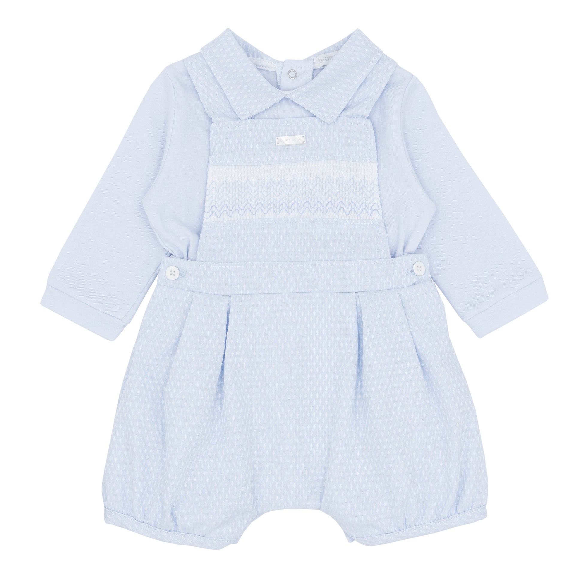 Blues Baby Boys Beuamont Baby Blue Bloomer Dungaree Set