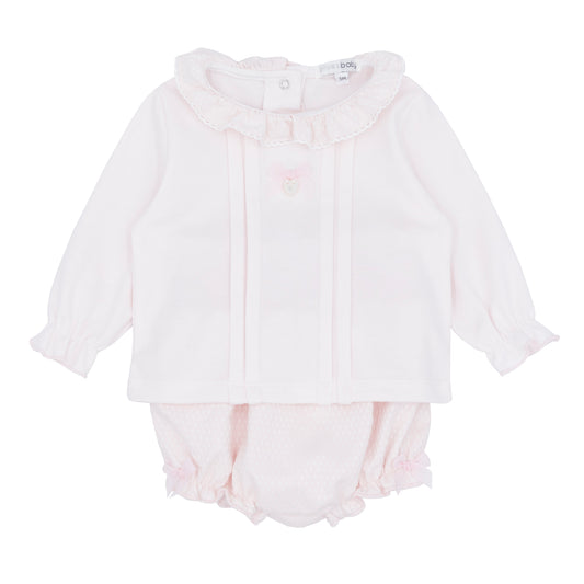 Blues Baby Girls Beuamont Baby Pink Bloomer Set