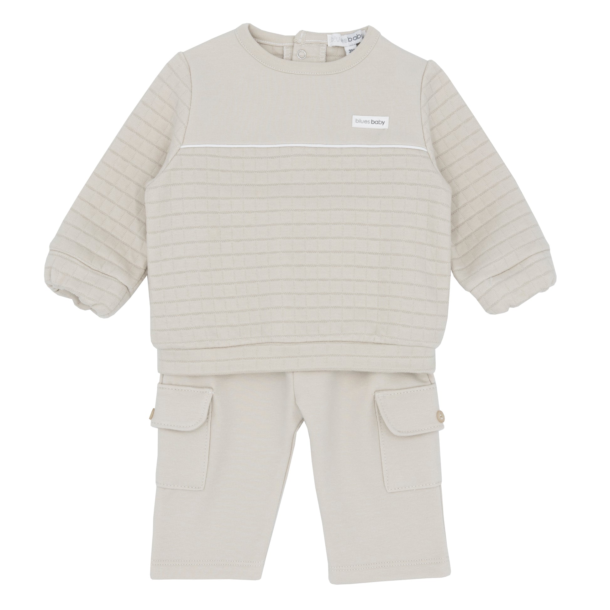 Blues Baby Boys Amsterdam Beige Crew Neck Sweathirt and Trousers