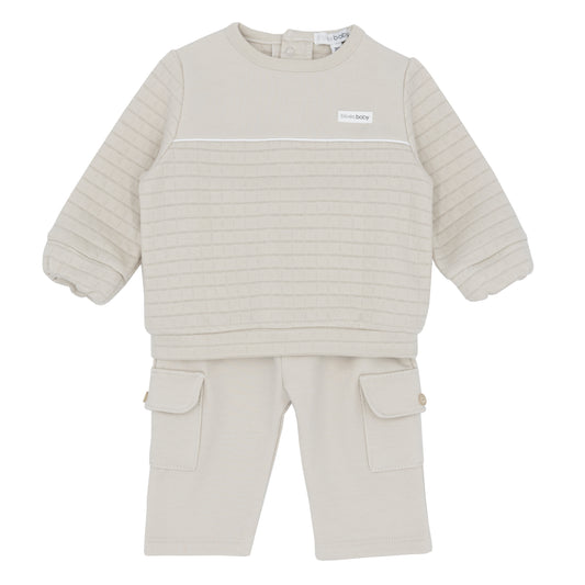 Blues Baby Boys Amsterdam Beige Crew Neck Sweathirt and Trousers
