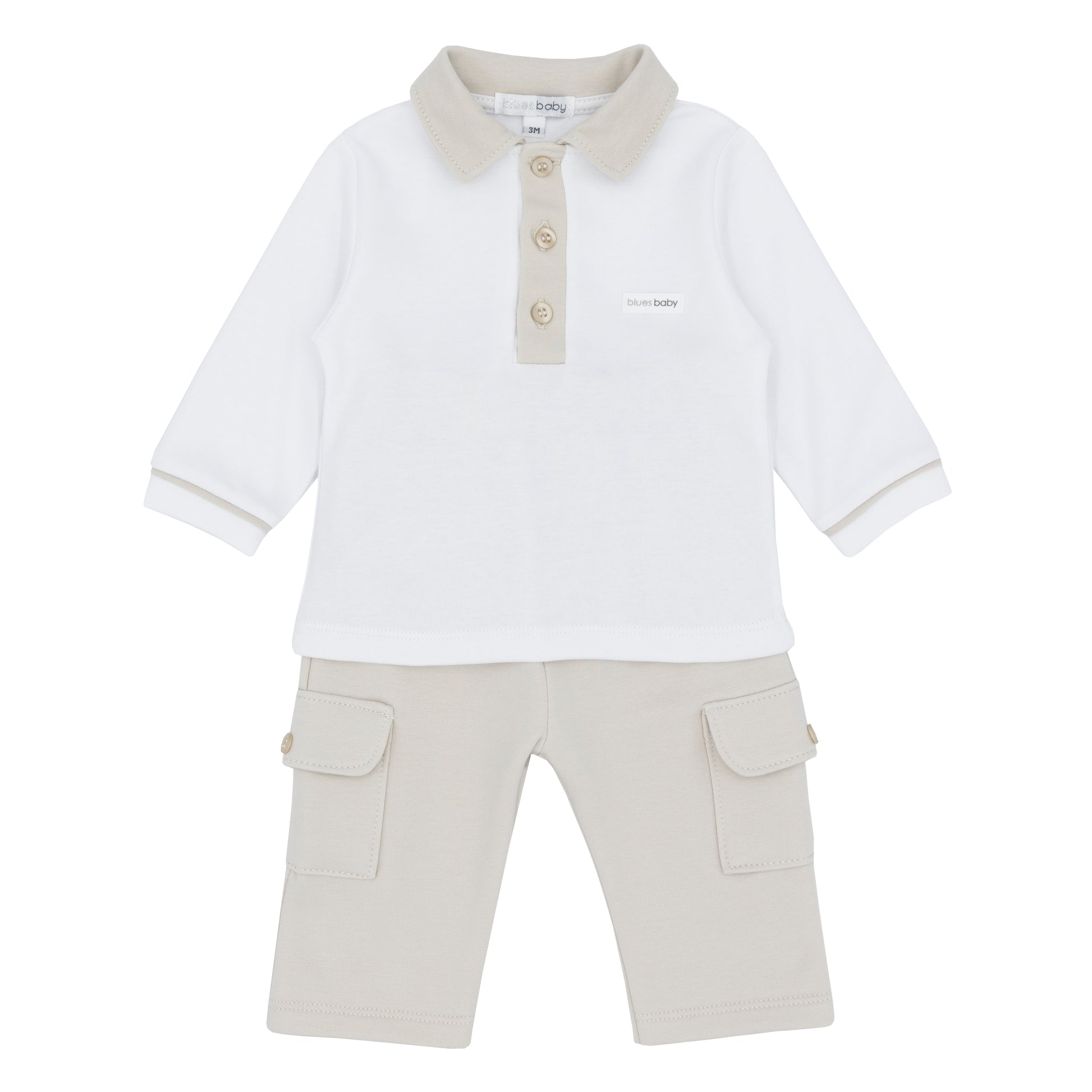 Blues Baby Boys Amsterdam Beige/White Polo and Trousers
