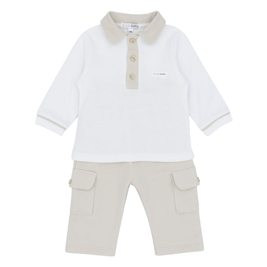 Blues Baby Boys Amsterdam Beige/White Polo and Trousers