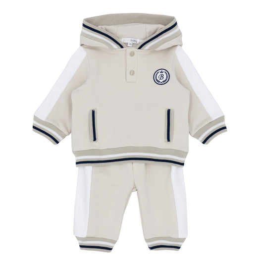 Blues Baby Boys Brussels Beige Hooded Jogging Set